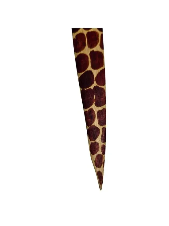 Vtg 1990s Wooden Hand Carved Giraffe Letter Opener Safari Animal Decor, 11.5" - Picture 3 of 4